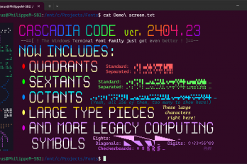 微软开源字体CascadiaCode获2404.23版更新介绍