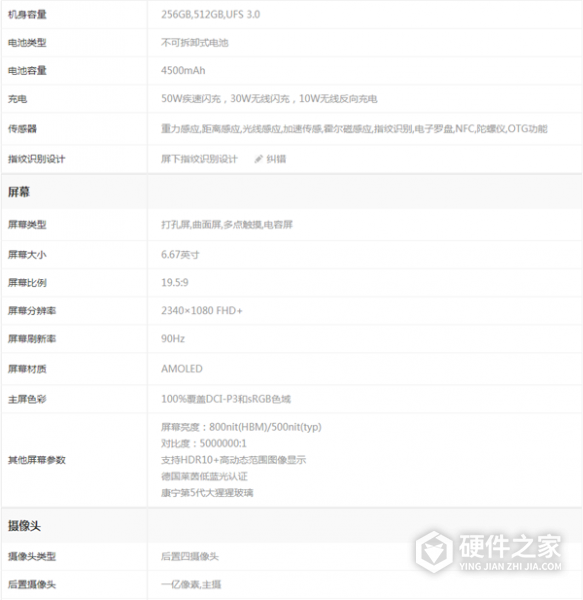 小米10t pro配置信息一览