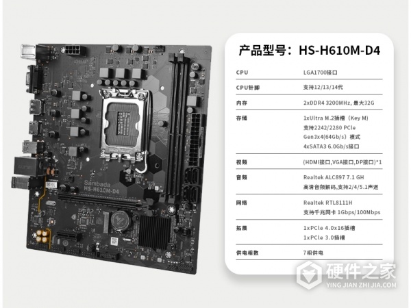 惠科Sambada HS-H610M-D4主板参数