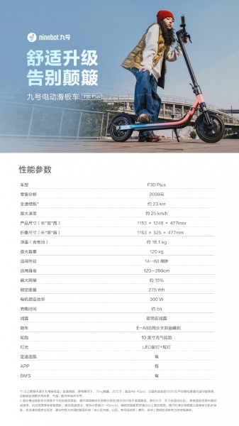 九号电动滑板车 F30 Plus怎么样