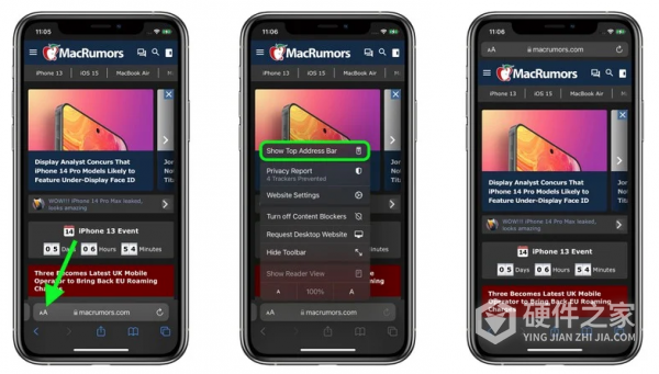 如何在 iOS 15 中将 Safari 浏览器切换回原始设计
