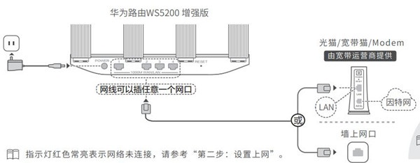 华为路由WS5200增强版怎么设置上网