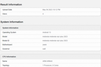 moto Razr+ 2023 折叠屏手机 Geekbench跑分成绩