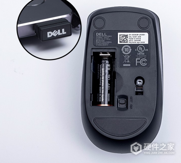 戴尔wm118鼠标怎么换电池