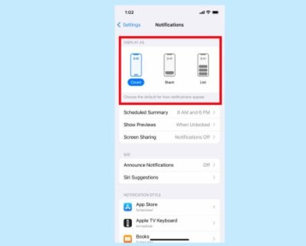 iOS16通知位置怎么改回去