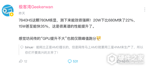 r7 7840hs核显相当于什么