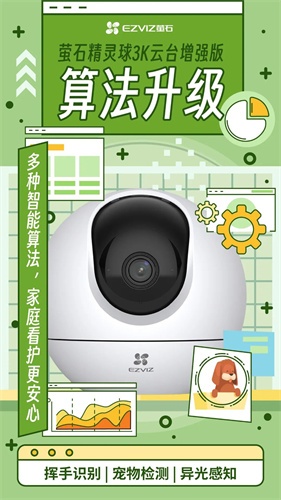 萤石C6c精灵球摄像机3K云台增强版功能介绍