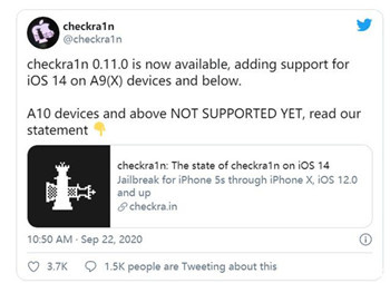 Checkra1n ios14越狱工具