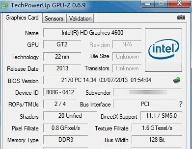 intel HD4600显卡驱动程序