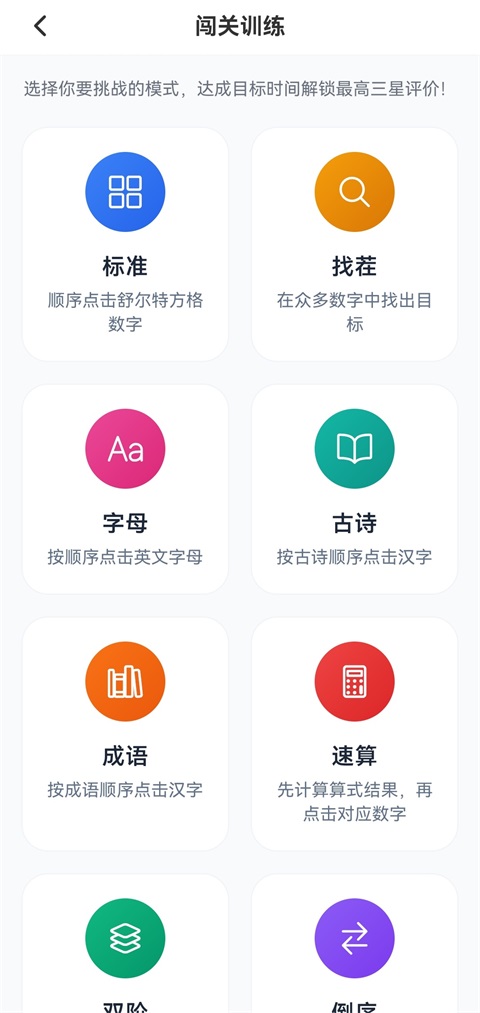 舒尔特方格注意力训练app