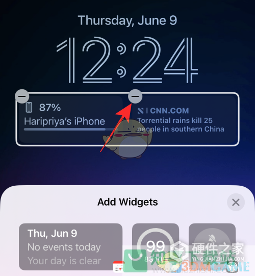 ios16怎么删除锁屏小组件