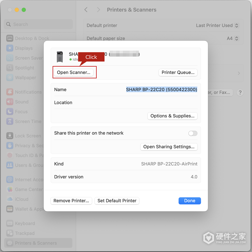 夏普BP-22C20/BP-22C25怎么在Mac上用AirPrint扫描?