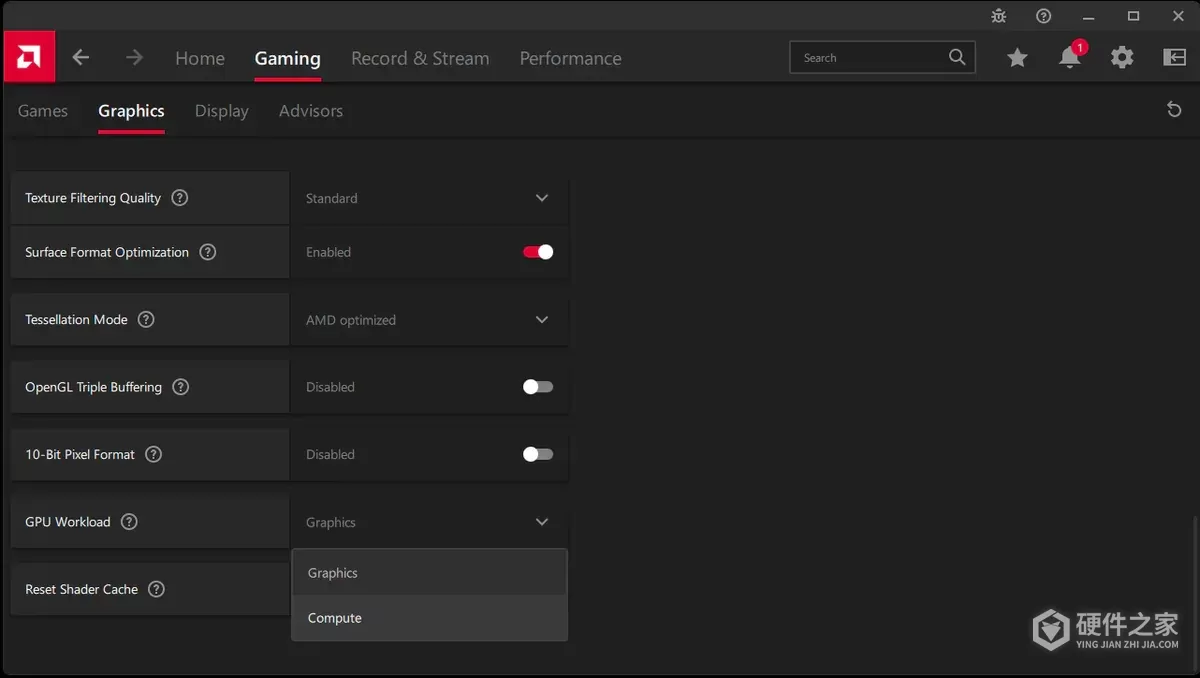 AMD显卡的GPU Workload怎么切换到Compute?